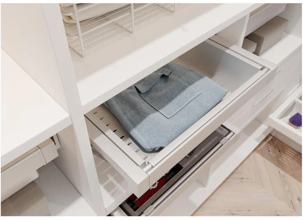GTV Drawer Elite with metal basket 700 mm with soft closing, baltas