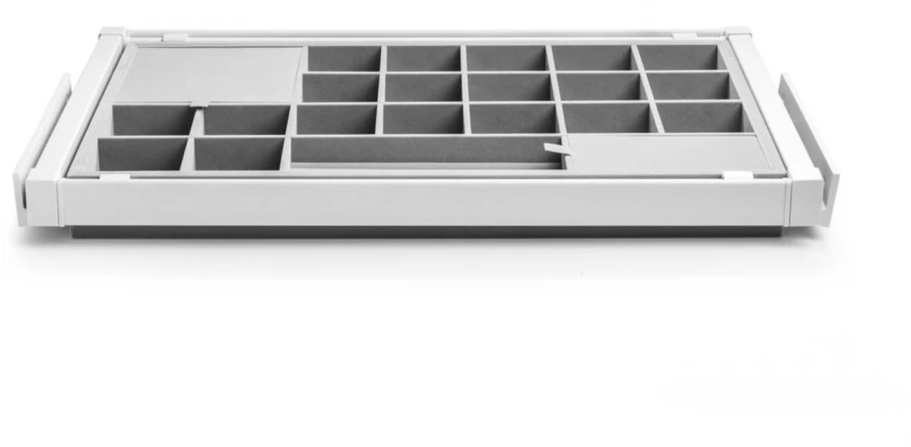 GTV Drawer Elite with organizer 900 mm with soft closing, baltas