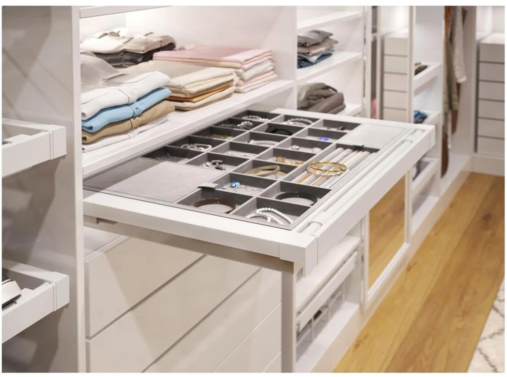 GTV Drawer Elite with organizer 900 mm with soft closing, baltas