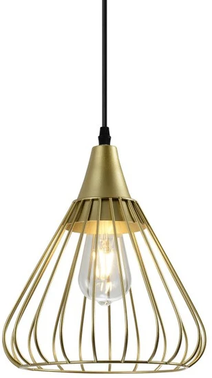 Pakabinamas šviestuvas GTV Lubų šviestuvas TESS,2516,AC220-240V,50/60Hz,1*E27, IP20, skersmuo 24 CM, viengubas, auksi
