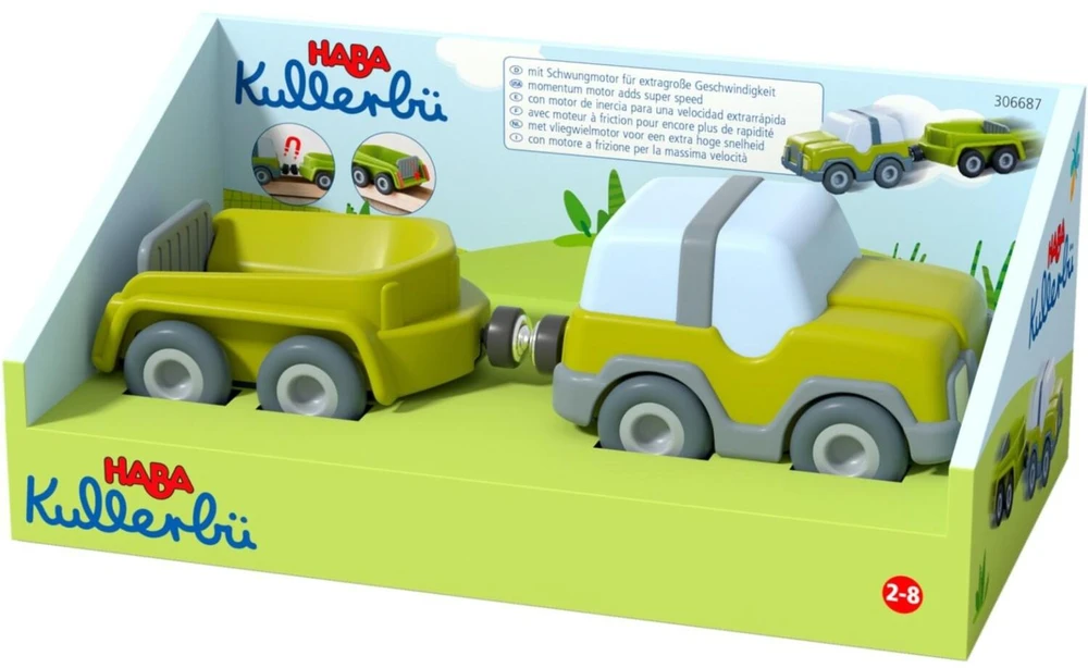 Haba Kullerbü - Geländewagen mit Anhänger (anthrazit/baltas)