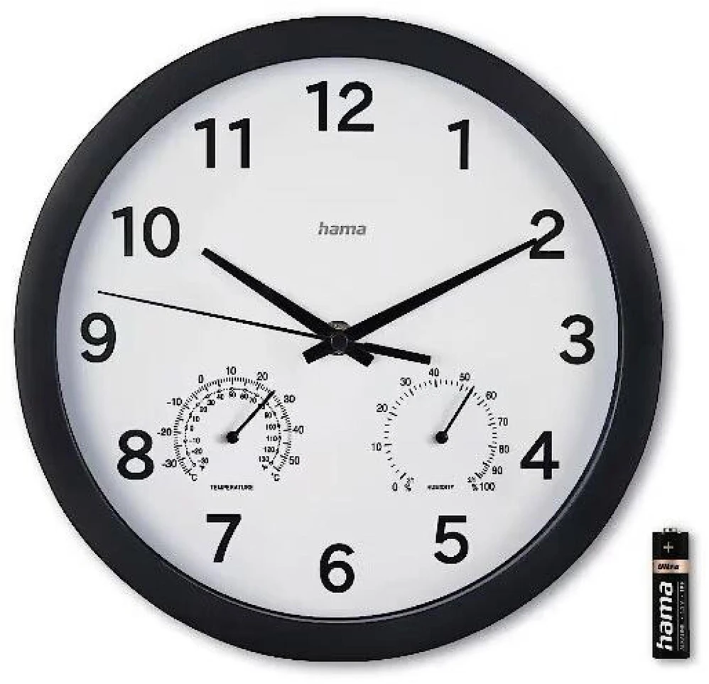 Hama Laikrodis ścienny Malta 25cm Juodas