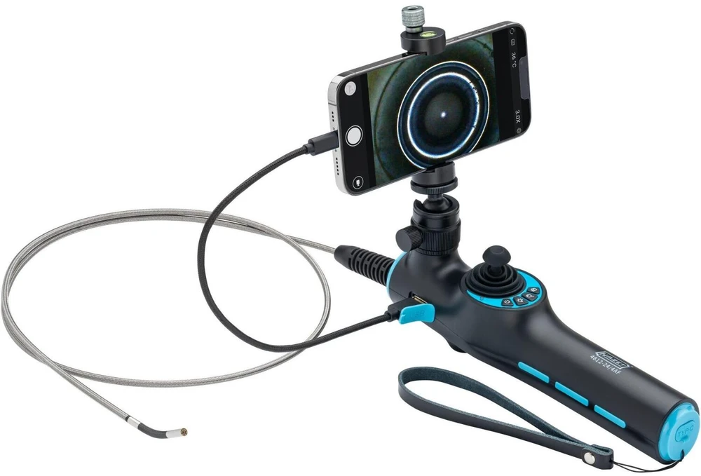 Hazet HD videoendoskopas 4812-24/4AF, Ø 3,9mm, 1m, IP67, 360° pasukama zondė, 4 dalių, inspekcijos kamera