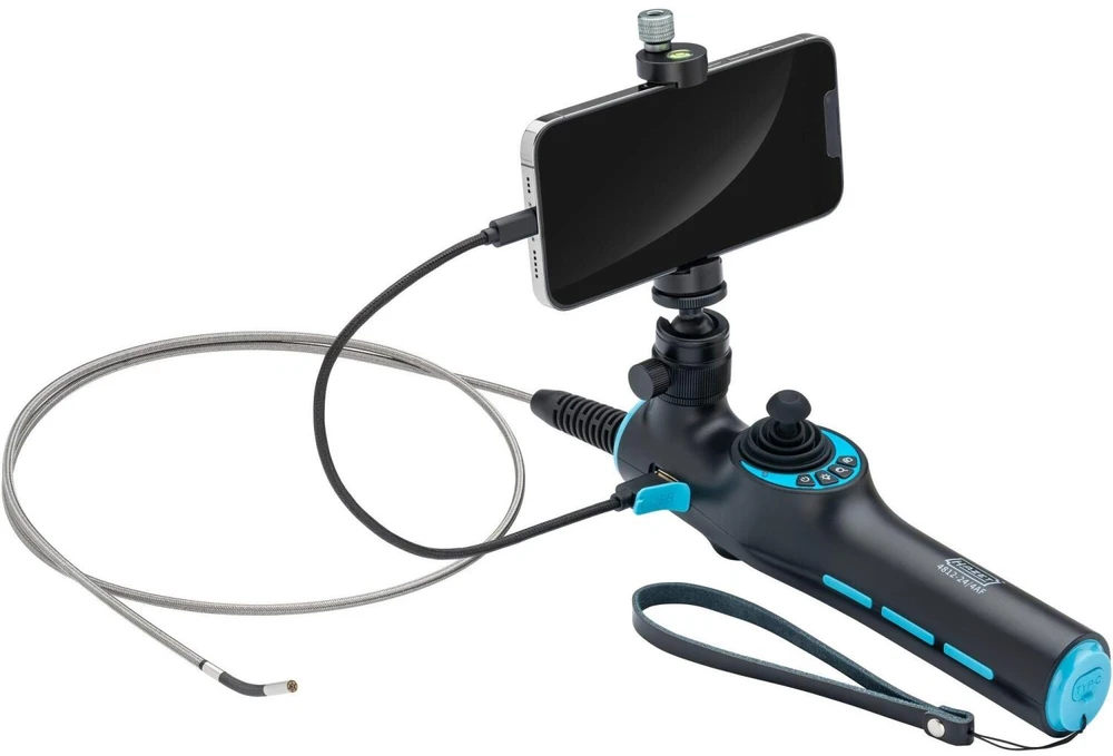 Hazet HD videoendoskopas 4812-24/4AF, Ø 3,9mm, 1m, IP67, 360° pasukama zondė, 4 dalių, inspekcijos kamera