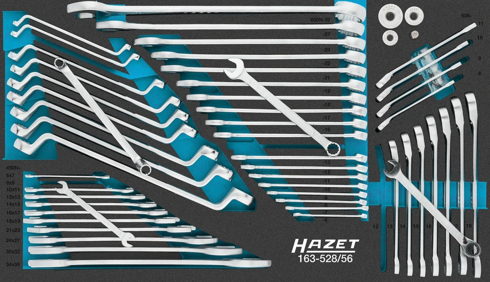 Hazet Wrench set 163-528/56, size 4/3+ (56 pieces)