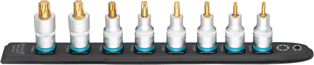 Hazet SmartRail 1/2" Steckschlüsseleinsatz-Satz TORX, 8-teilig (juodas, T20 - T60, kurz)