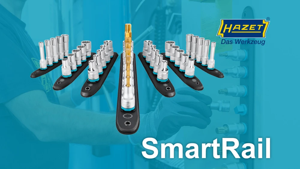 Hazet Hazet SmartRail 1/2 socket set, hexagon socket, 8 pieces (juodas, 6mm - 17mm, short)