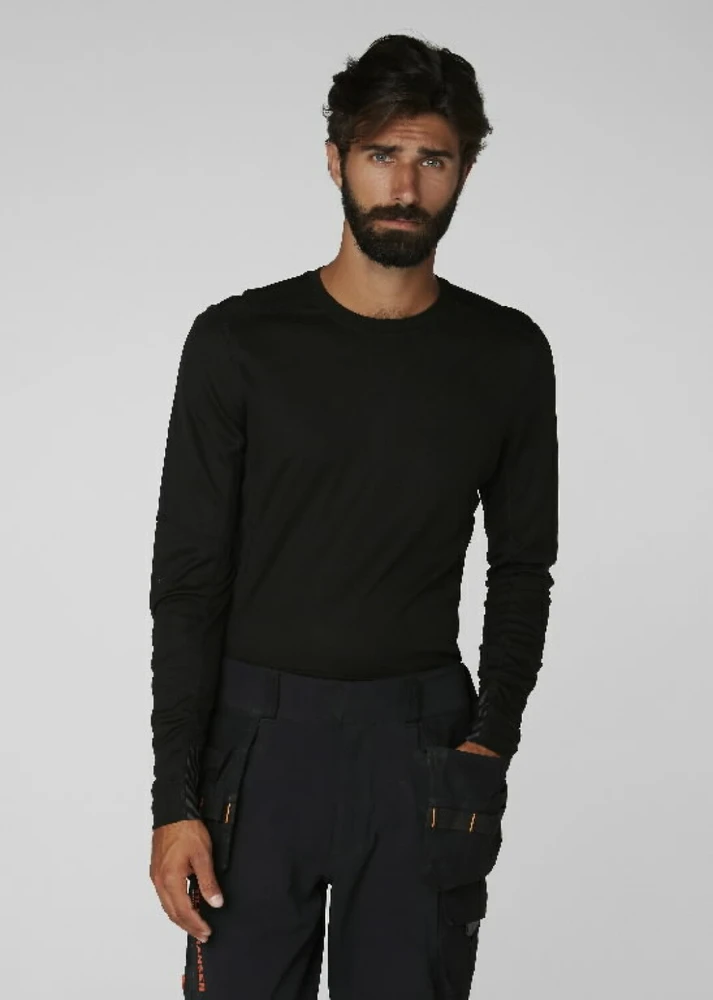 Helly Hansen Terminiai apatiniai. Vyriški marškinėliai „Lifa“, juodi, L dydžio.