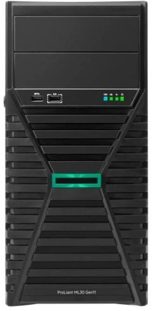 Serveris Hewlett Packard (HP) HPE ProLiant ML30 Gen11 Intel Xeon E-2414 keturių branduolių (2,60 GHz, 12 MB), 32 GB (1 x 32 GB), 2 x 1 TB, 4 x nekaršto prijungimo, 3,5 colio LFF Intel VROC RAID, 350 W