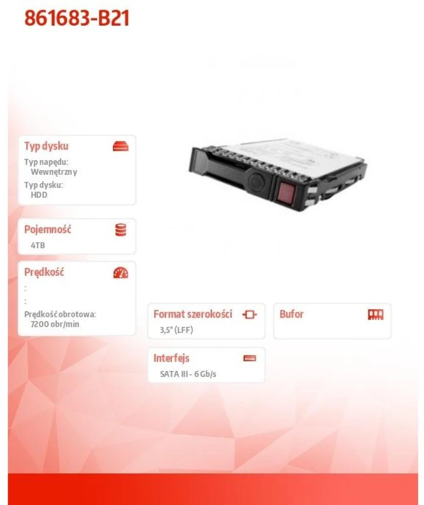 Hp Enterprise HP 4 TB 3,5 colio kietasis diskas 861683-B21