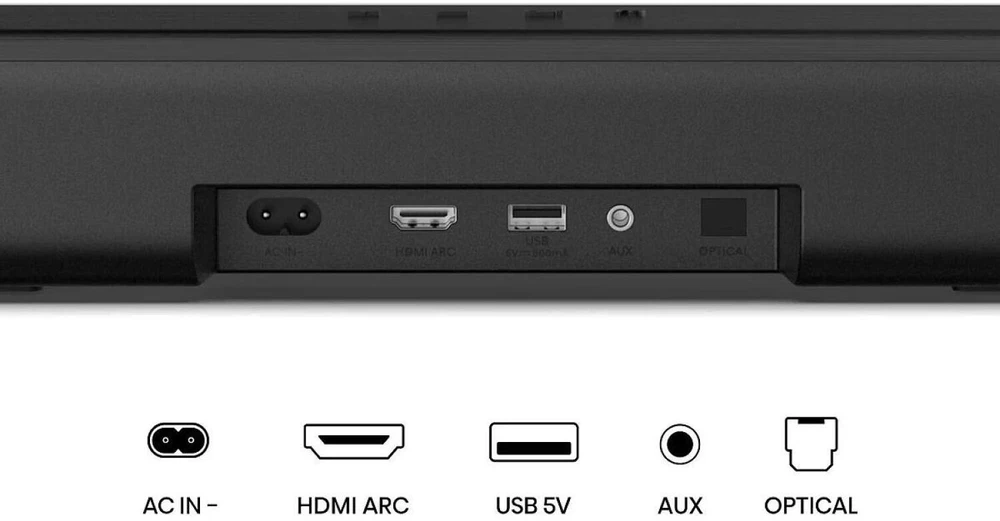 Garso juosta Hisense HS1000 garso juosta (juoda, su „Bluetooth“, HDMI, USB, AUX, optiniu)
