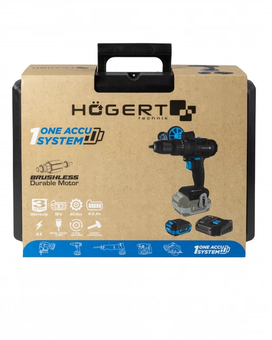 HOGERT Brushless Cordless Smūginis gręžtuvas Driver 18V