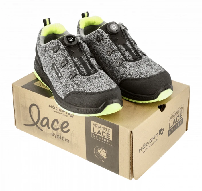 HOGERT KEMNITZ safety shoes LACE SYSTEM S1PS SR FO pilka melange/žalias 41