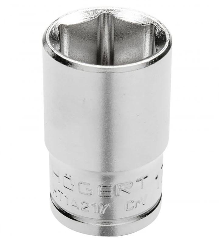 HOGERT Galvutės 1/2", šešiakampės, CrV plienas, 17 mm DIN 3124