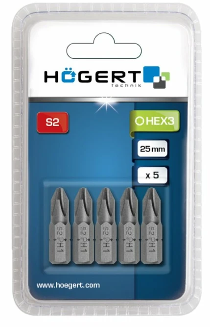 HOGERT Atsuktuvo antgalis PH1, 25 mm, 5 vnt.
