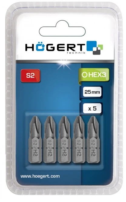 HOGERT Atsuktuvo antgalis PH2, 25 mm, 5 vnt.