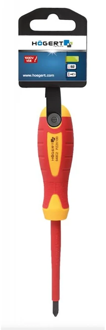 HOGERT Izoliuotas atsuktuvas PZ1 80 mm, 1000 V, S2 plienas