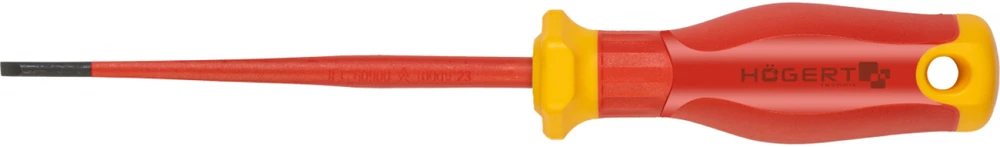 HOGERT Slotted screwdriver 3x100 mm, 1000V, SLIM, S2
