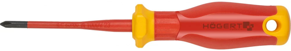HOGERT PH1 Phillips screwdriver 80 mm, 1000V, SLIM, S2