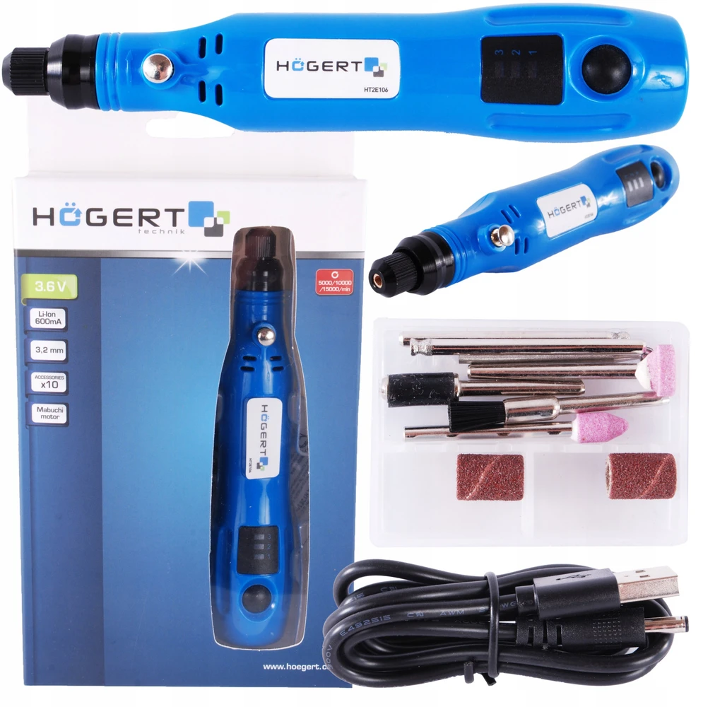 Rotacinis įrankis Hogert HT2E106; 3,6 V; 1x0,6 Ah akum.