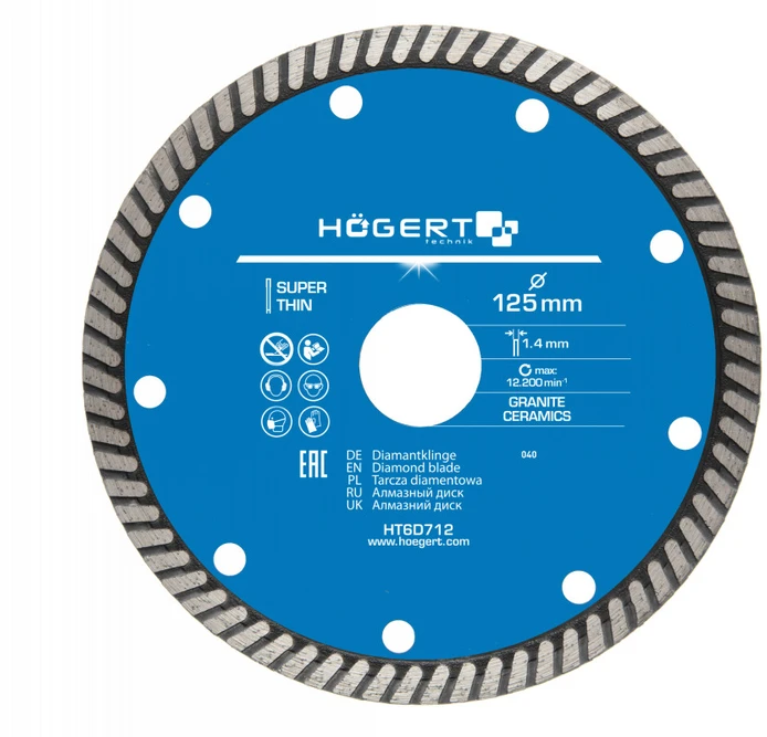 HOGERT Deimantinis peilis 125 mm, itin plonas