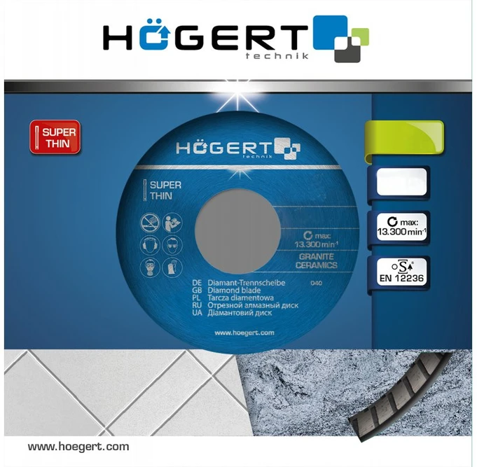 HOGERT Deimantinis peilis 125 mm, itin plonas