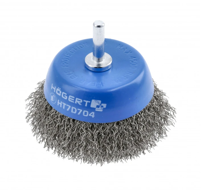 HOGERT Cup brush with shaft 50 mm, stainless steel wire