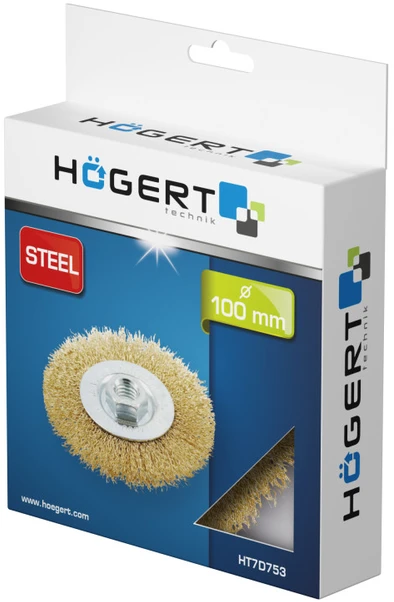 HOGERT Abrasive brush 100mm, steel, M14