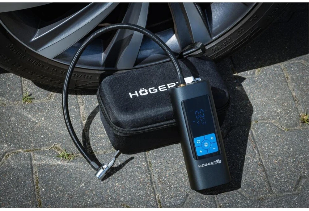 Automobilinis kompresorius su akumuliatoriumi 12V 110W apšvietimu, HT8G626, Hogert