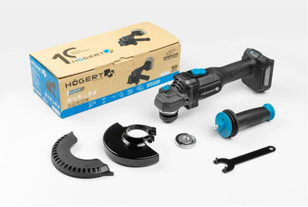 HOGERT Brushless Kampinis šlifuoklis With Speed Adjustable 125mm 18V