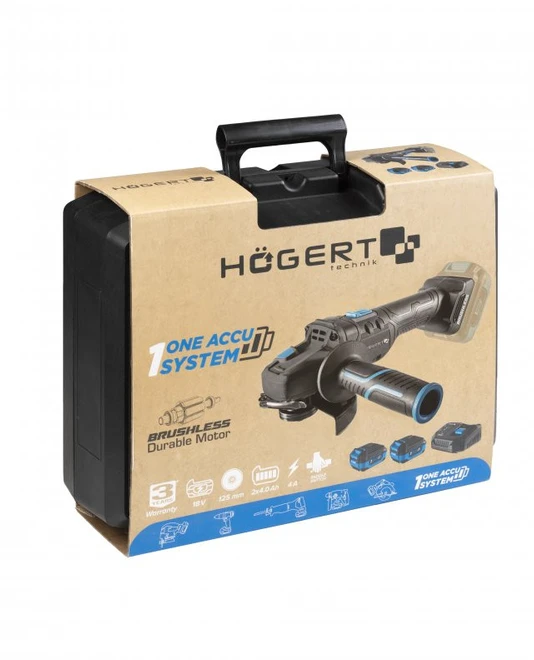 HOGERT CORDLESS BRUSHLESS ANGLE GRINDER 125MM 18V