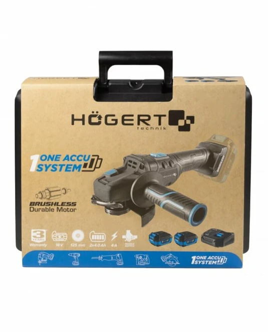 HOGERT CORDLESS BRUSHLESS ANGLE GRINDER 125MM 18V