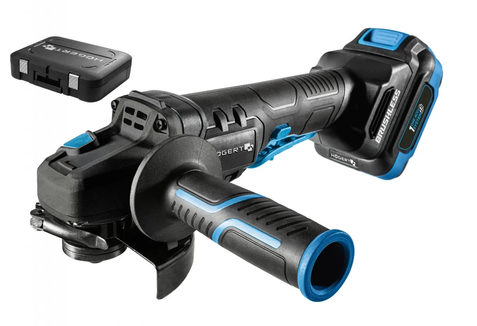 HOGERT 125MM 18V CORDLESS BRUSHLESS ANGLE GRINDER WITH PADDLE SWITCH