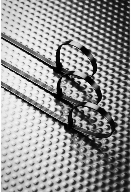 HOGERT Nylon Cable Ties 4.8 x 370 mm, 100 pcs, Juodas
