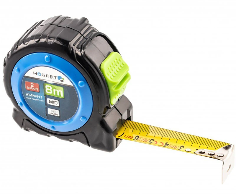 HOGERT Matavimo juosta 8 m 25 mm plieno