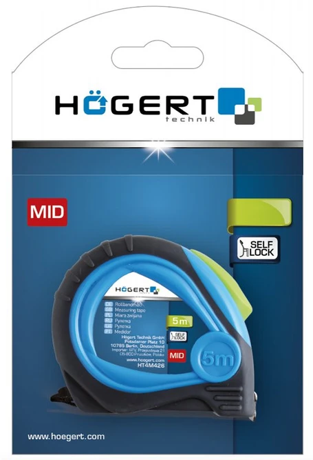 HOGERT 5 m x 25 mm juostinis matas, MID sertifikuotas, teflonu dengtas ašmuo