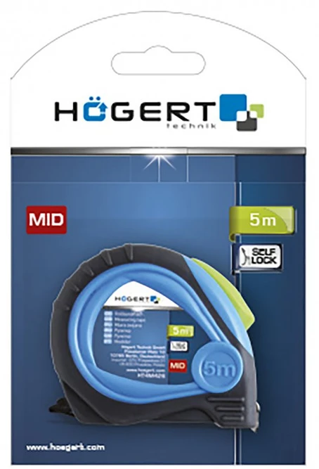 HOGERT 5 m x 25 mm juostinis matas, MID sertifikuotas, teflonu dengtas ašmuo