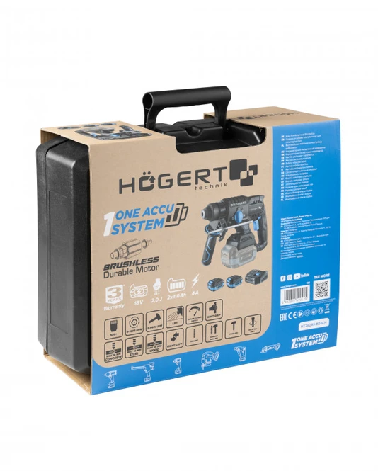 HOGERT BRUSHLESS HAMMER DRILL WITH CHISELING FUNCTION 18V