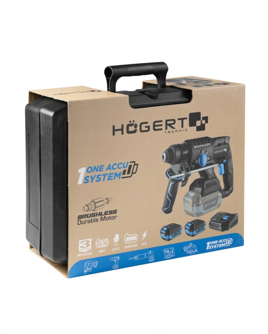 HOGERT BRUSHLESS HAMMER DRILL WITH CHISELING FUNCTION 18V