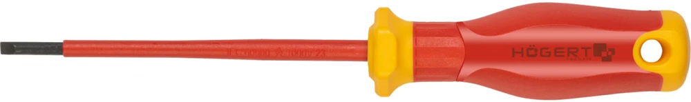 HOGERT Slotted screwdriver 4x100 mm, 1000V, SLIM, S2
