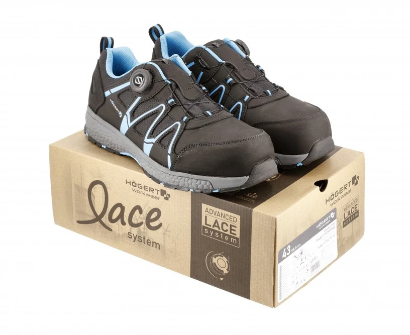 HOGERT SCHMUTTER apsauginiai batai LACE SYSTEM S1P SRC tamsiai pilka/mėlyna 43