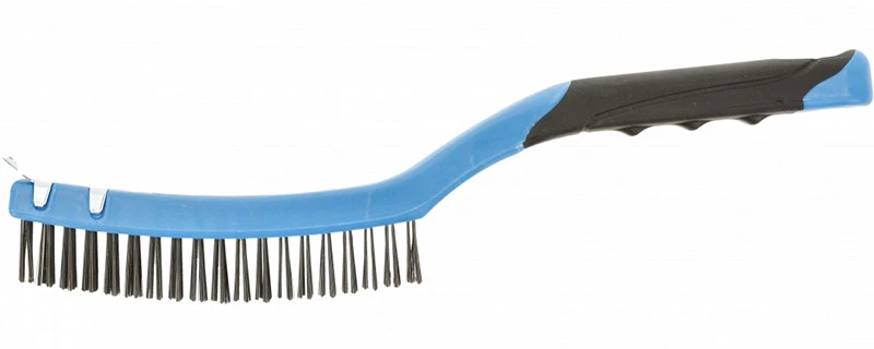 HOGERT Steel wire brush with a scraper, 3 x 19