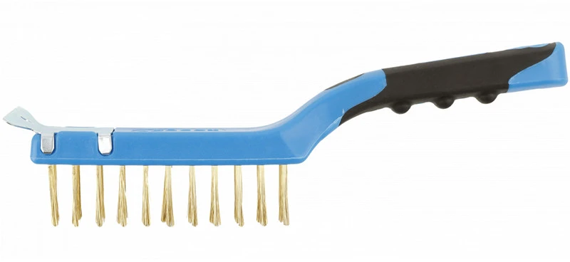 HOGERT Brass wire brush with a scraper, 4 x 11