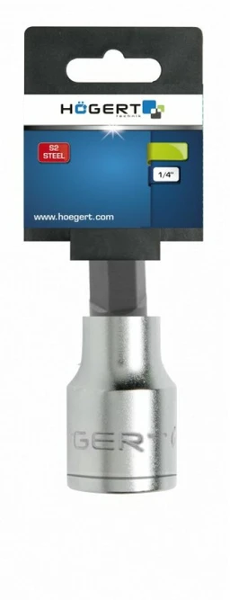 HOGERT Šešiabriaunis lizdas 7 mm, 1/4"