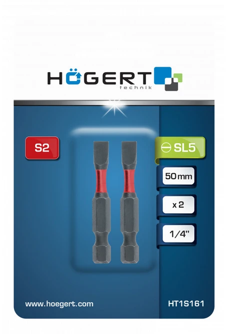 HOGERT Elektrinio atsuktuvo antgalis SL 5 50 mm 2 vnt.