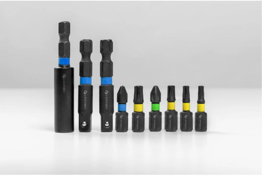 HOGERT Antgalių ir smūginių antgalių rinkinys 4 mm - 13 mm, 21 vnt.