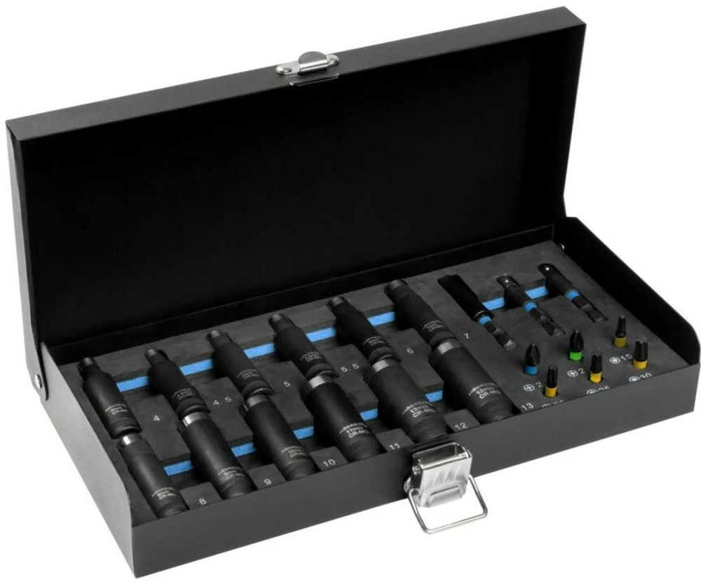 HOGERT Antgalių ir smūginių antgalių rinkinys 4 mm - 13 mm, 21 vnt.