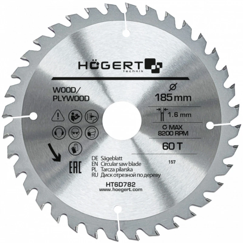 HOGERT TCT pjūklo diskas 185x60Tx30