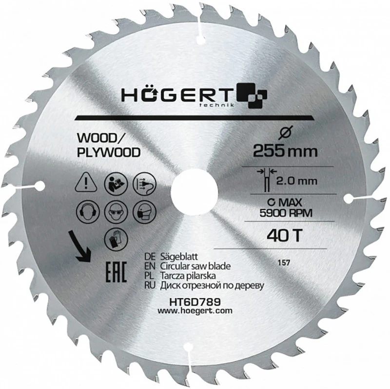 HOGERT TCT pjūklo diskas 255x40Tx30