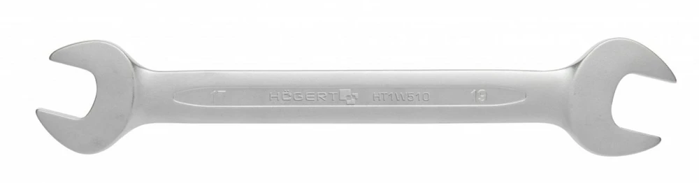 HOGERT Double open-end spanner, CrV steel, 19 x 22 mm, DIN 3110